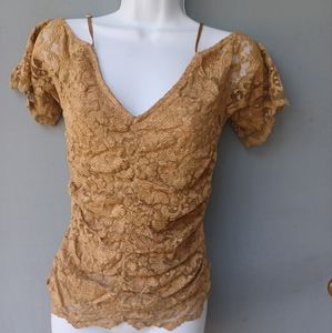 True Meaning tan lace off the shoulders top 4.